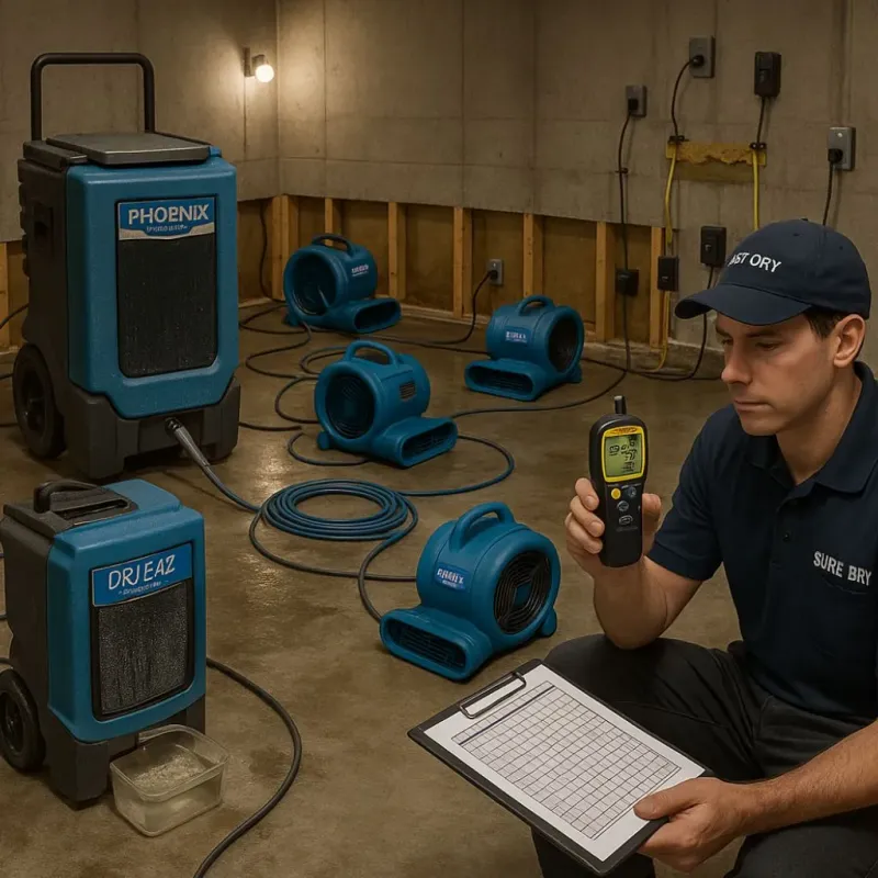 Structural Drying and Dehumidification process in Prospect Park, NJ